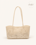 Riviera Woven Shoulder Tote | Scalloped Weave