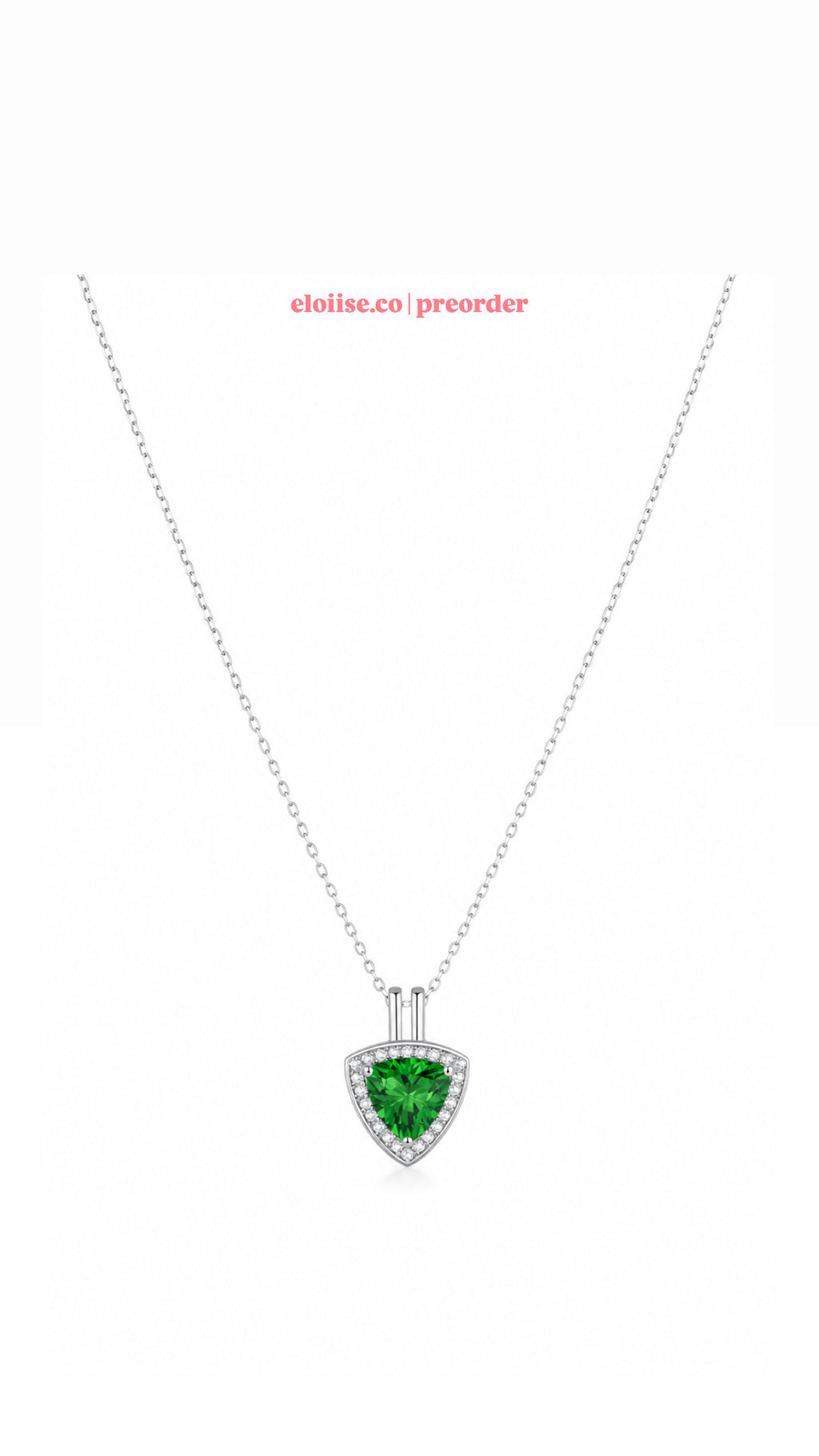 Trielle Necklace | Emerald Triangle Pendant