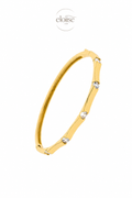 The Amélie | Gold-Plated Bamboo Pavé Bangle